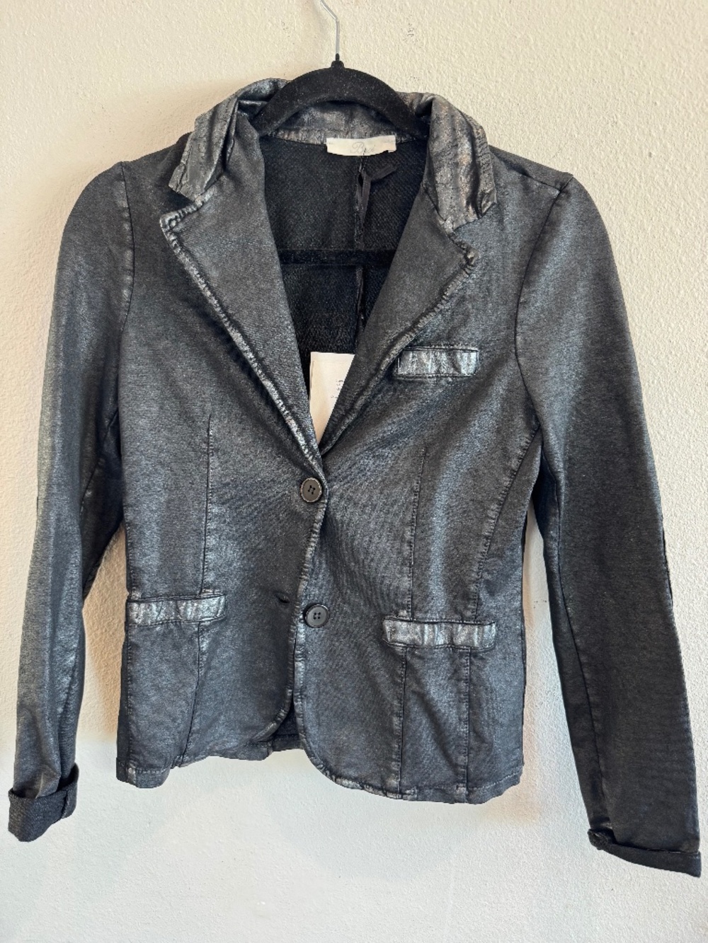Baci Black Metallic Blazer Jacket Small